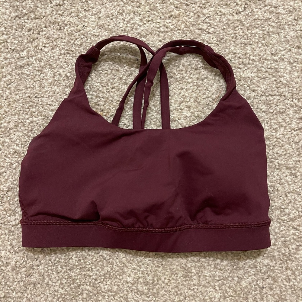 Lululemon burgundy sports bra size 6